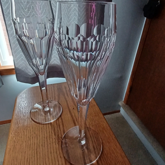 EUC Waterford CLARA Pattern Crystal Champagne Flutes - Set of 2 - Picture 4 of 10